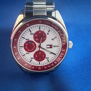 Tommy Hilfiger Silver and Black Watch